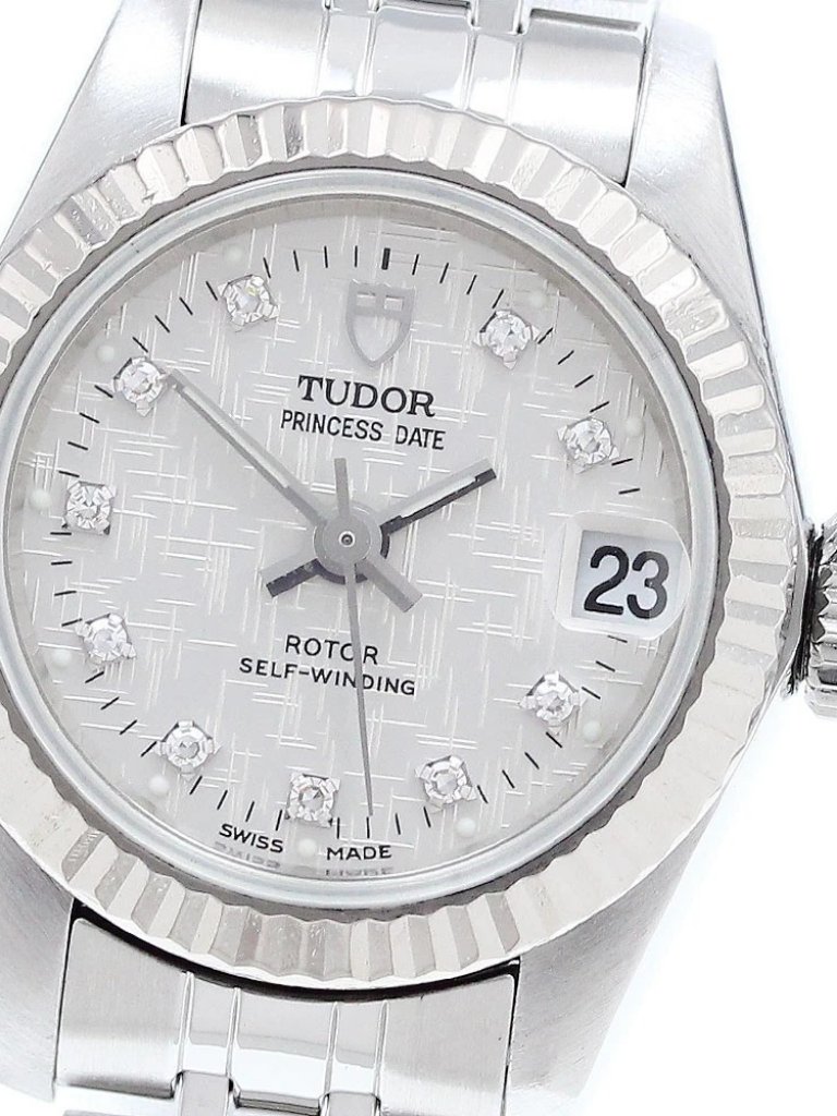 Tudor Princess Date 92514 10p Diamond Silver Dial Automatic Ladies909603